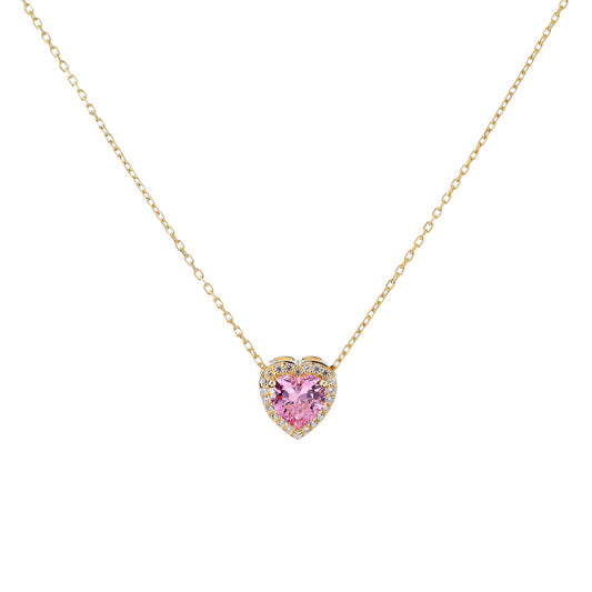 Sterling Silver CZ Heart Necklace