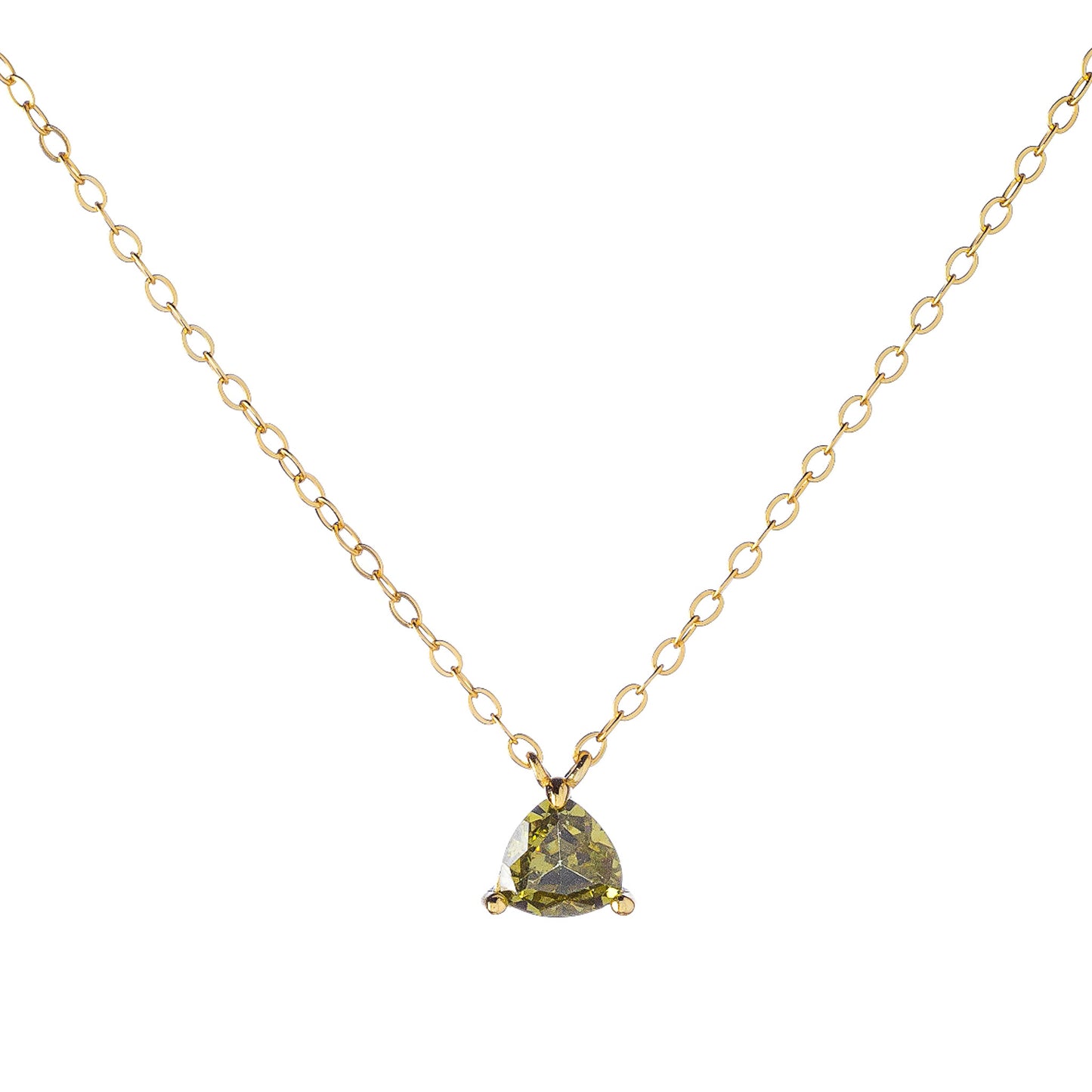 Sterling Silver Moss CZ Necklace