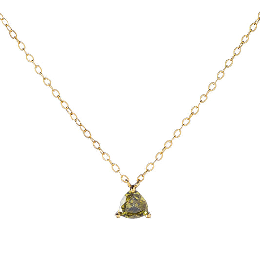 Sterling Silver Moss CZ Necklace