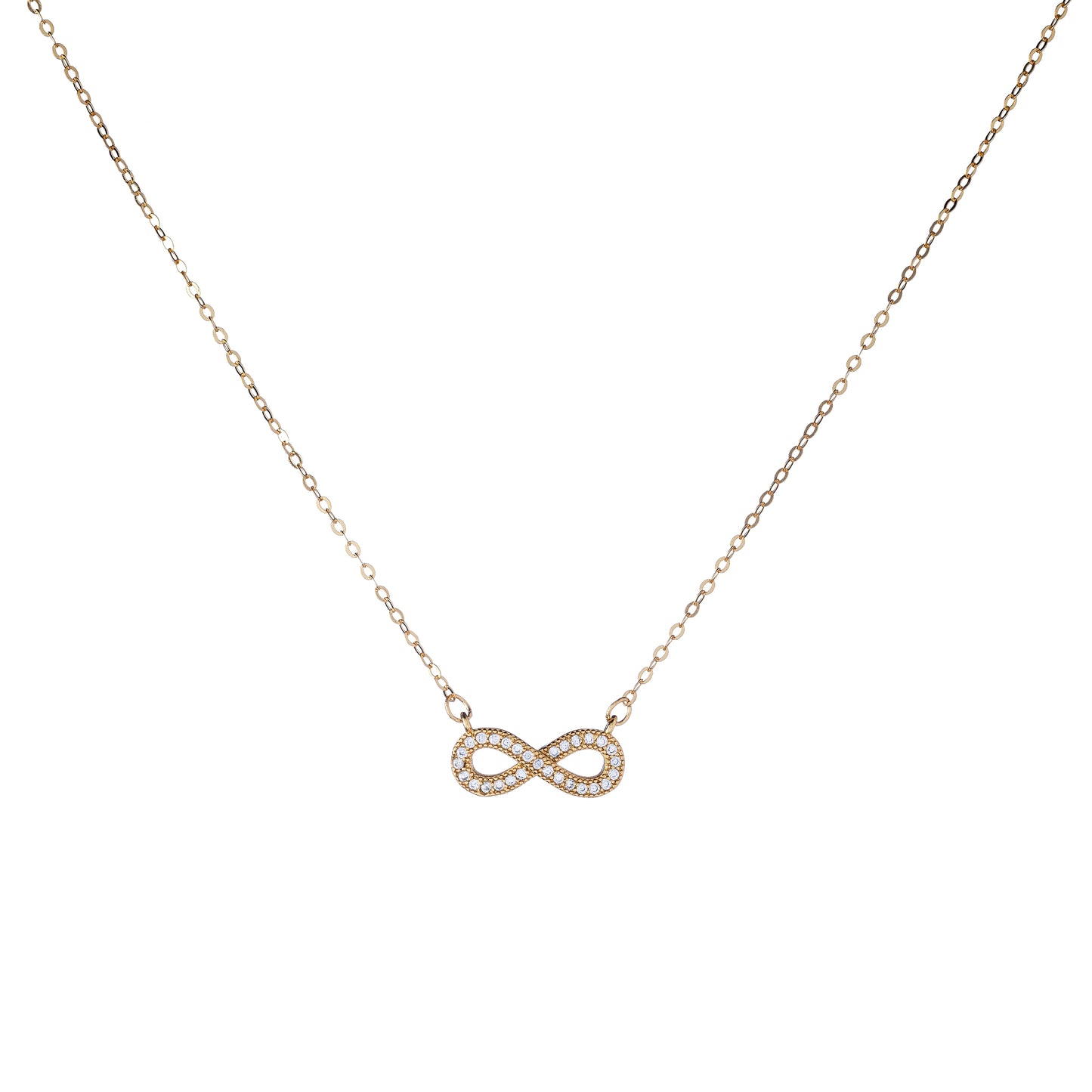 Sterling Silver CZ Infinity Necklace