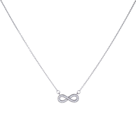 Sterling Silver CZ Infinity Necklace