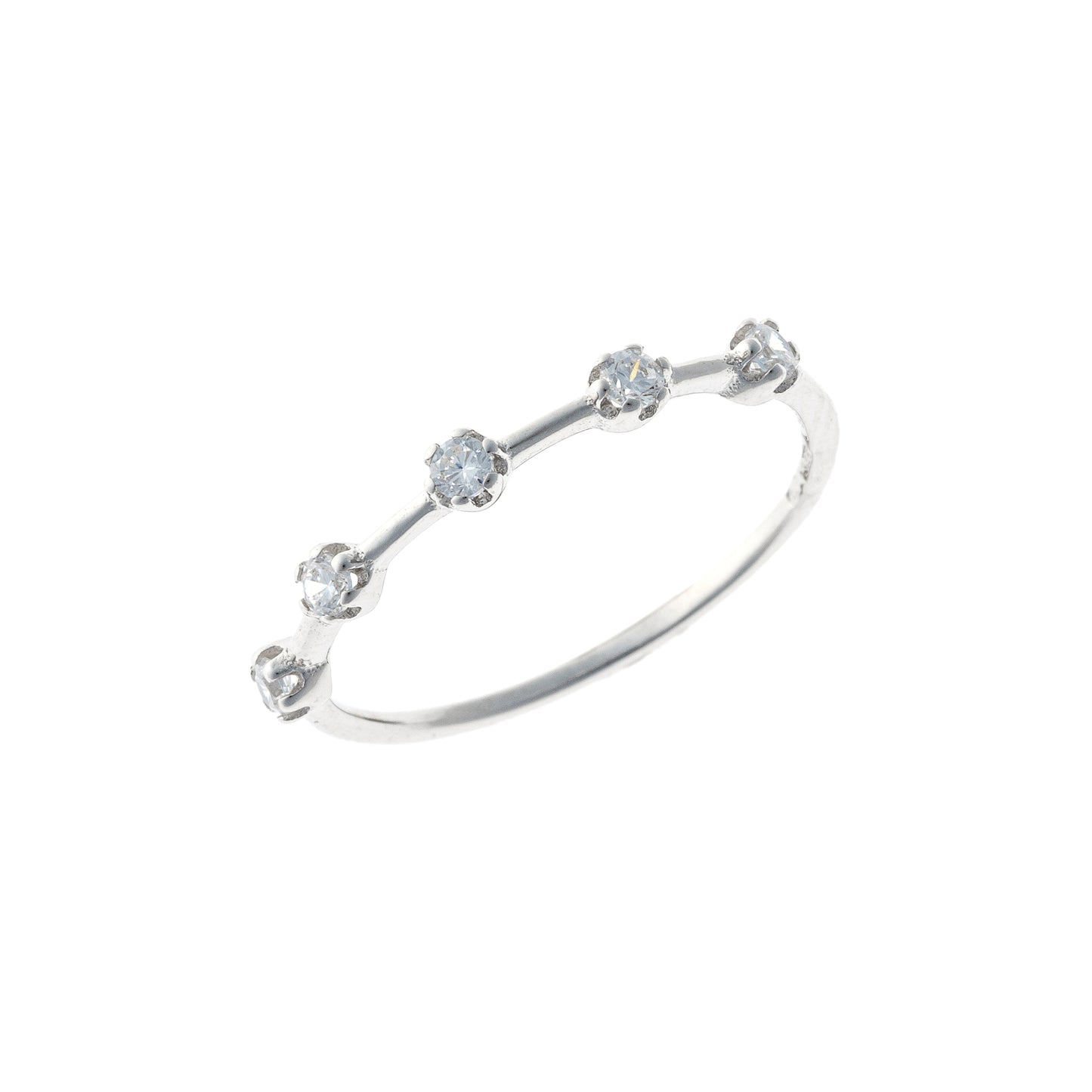 Anillo de plata de ley con circonita cúbica