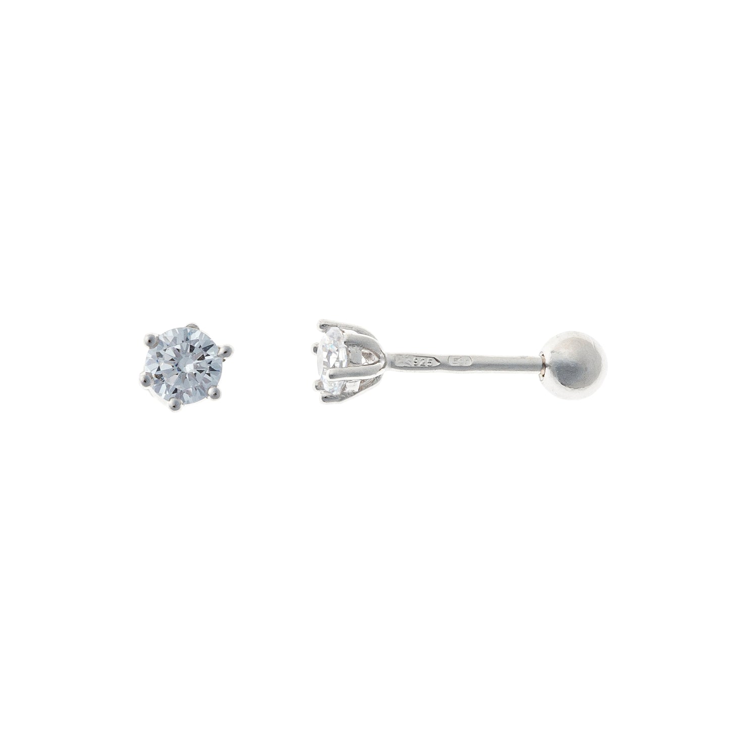 Sterling Silver CZ Screw Studs