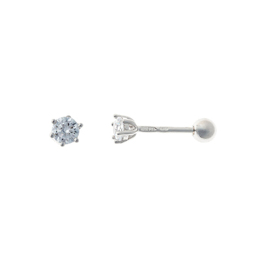 Sterling Silver CZ Screw Studs