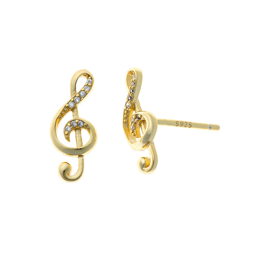 Sterling Silver Violin Key Studs