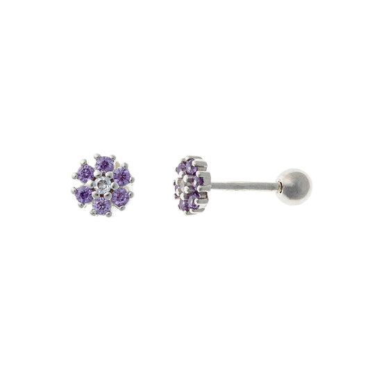 Sterling Silver Flower Screw Studs
