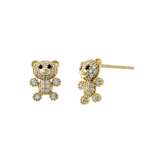 Sterling Silver Bear Studs