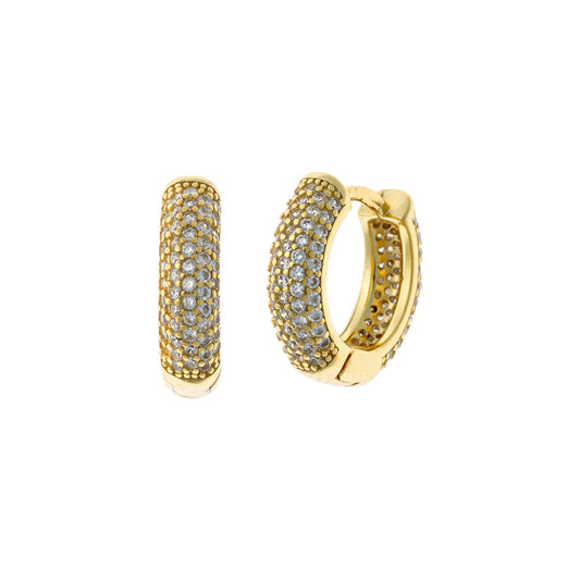 Sterling Silver 5 Row CZ Hoops