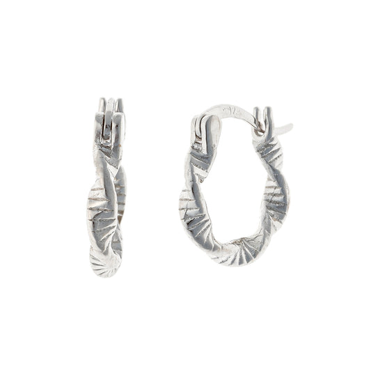 Sterling Silver Twisted Hoops
