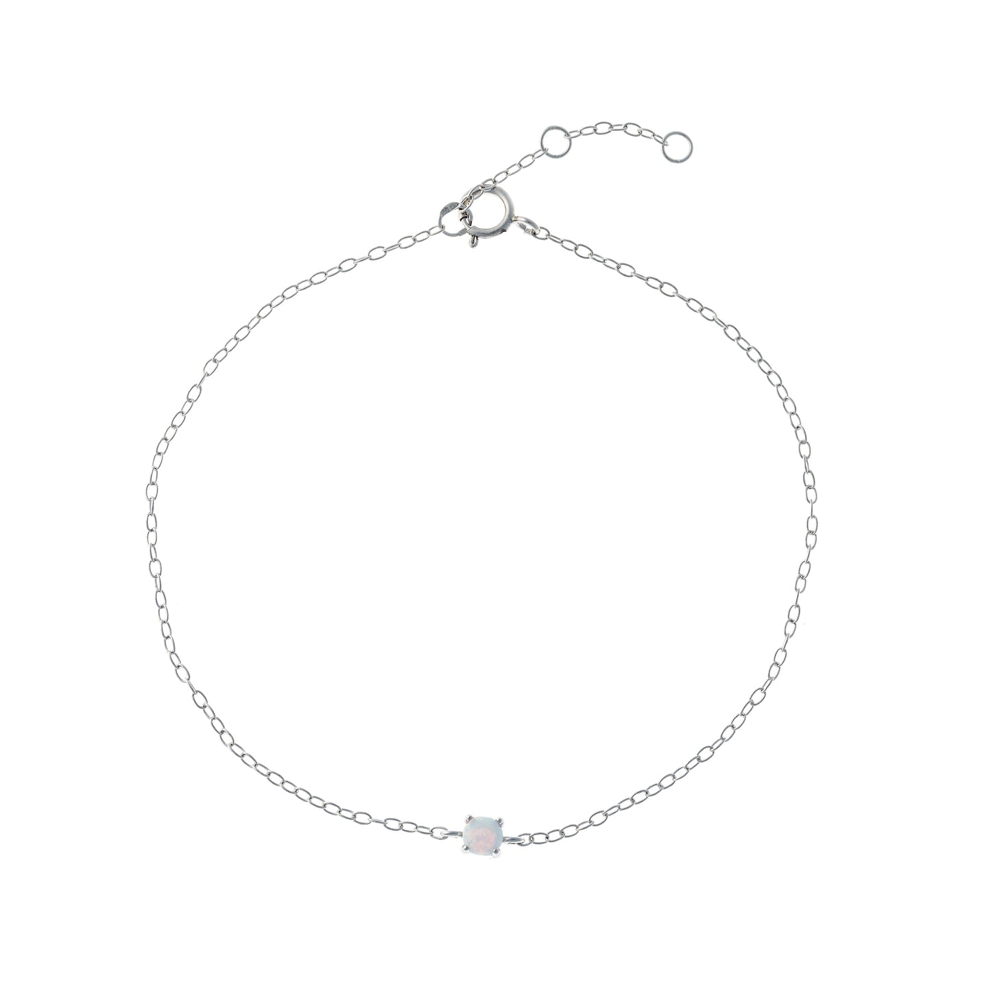 Sterling Silver Synthetic Opal Bracelet