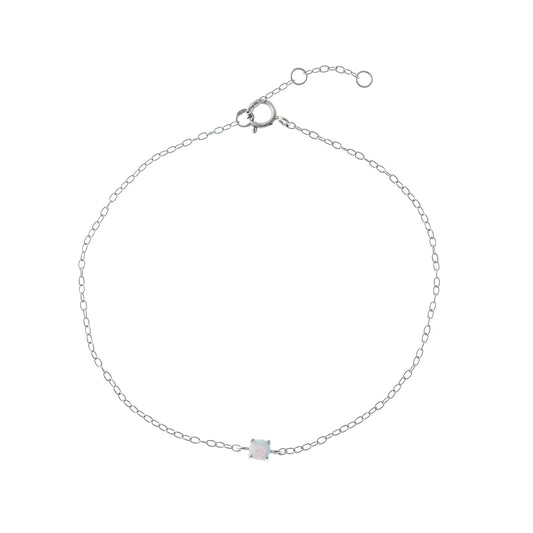 Sterling Silver Synthetic Opal Bracelet