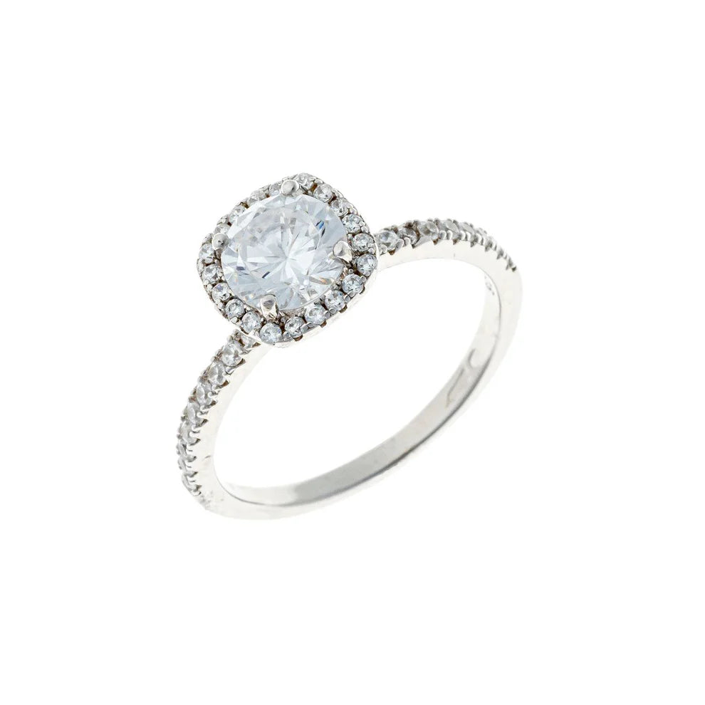 Sterling Silver CZ Crystal Ring