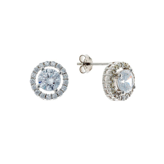 Sterling Silver Round CZ Studs