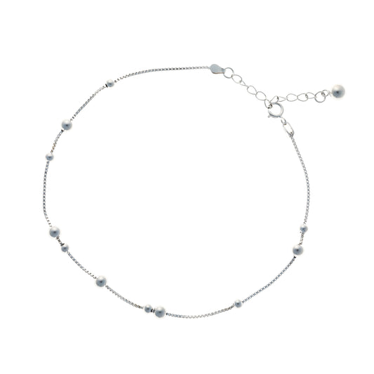 Sterling Silver Bead Chain Anklet