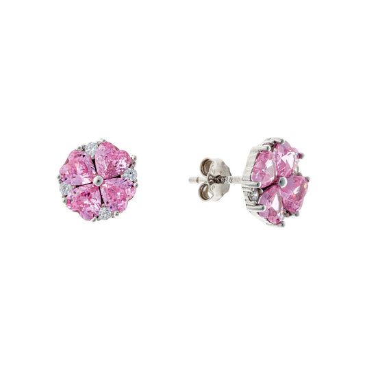 Sterling Silver Pink CZ Studs