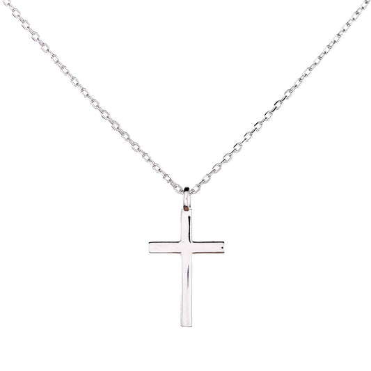 Collar de cruz de plata de ley