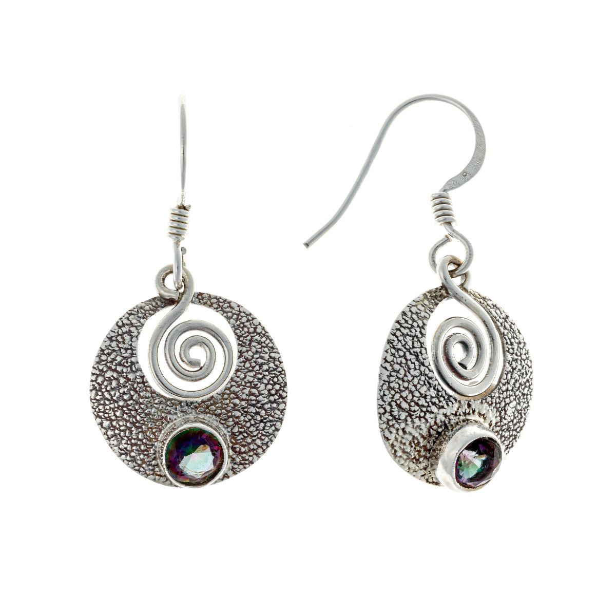 Pendientes de topacio místico en plata de ley