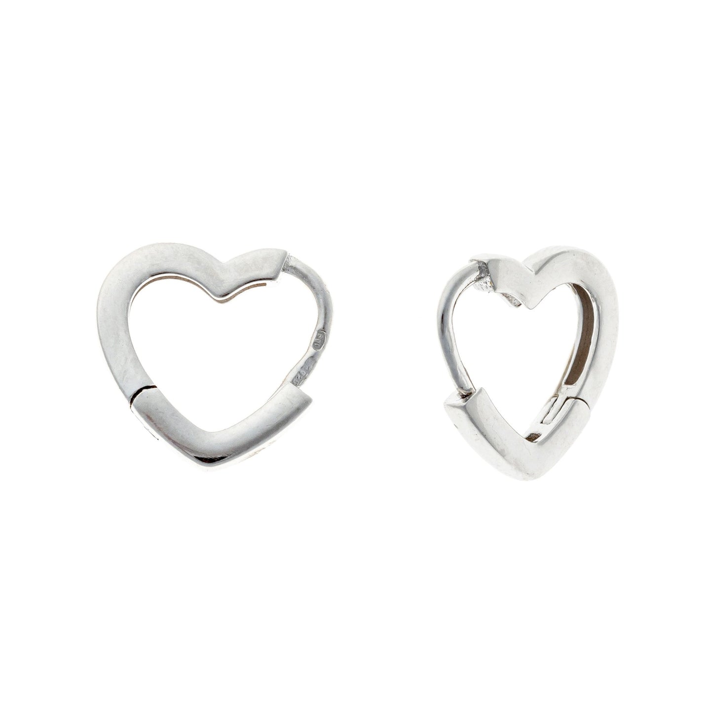 Sterling Silver Heart Hoops