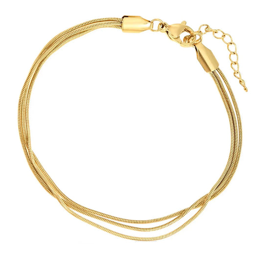 Stainless Steel Triple Chain Bracelet