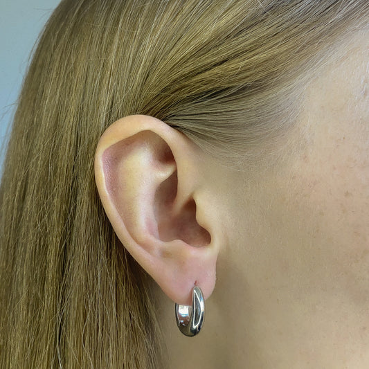 Sterling Silver Oval Hoops