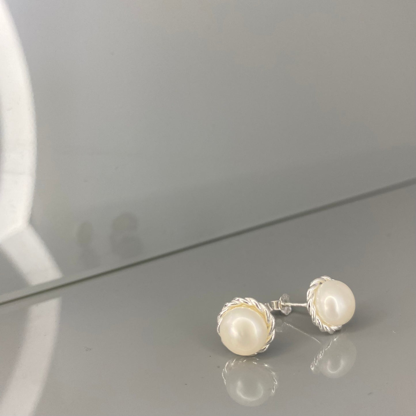 Sterling Silver Pearl Studs
