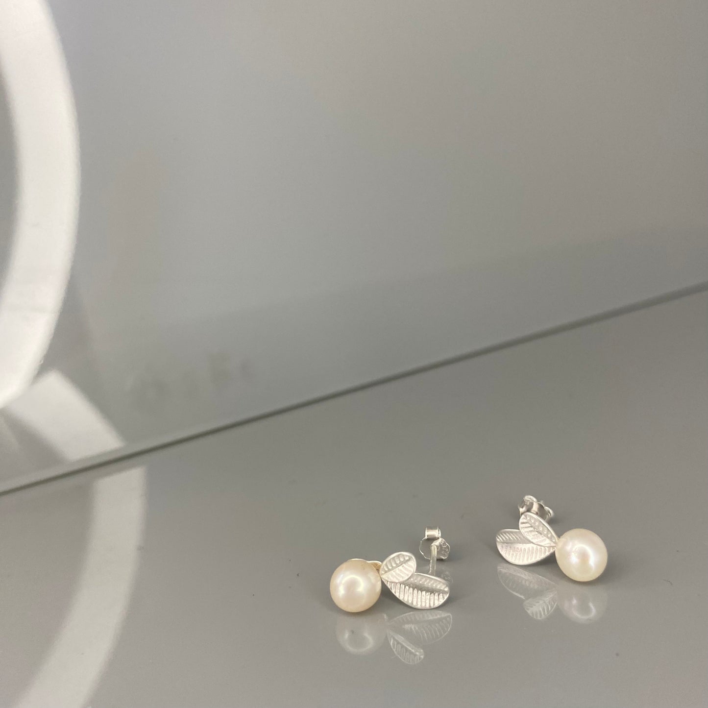Sterling Silver Pearl Stud Earrings