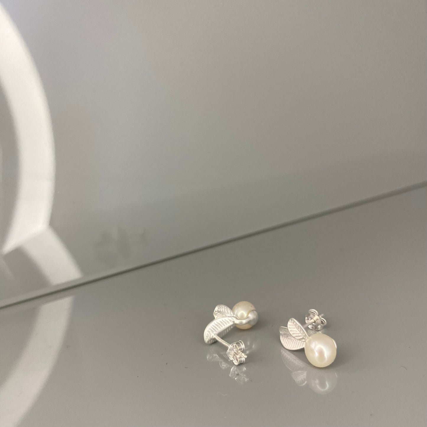 Sterling Silver Pearl Stud Earrings