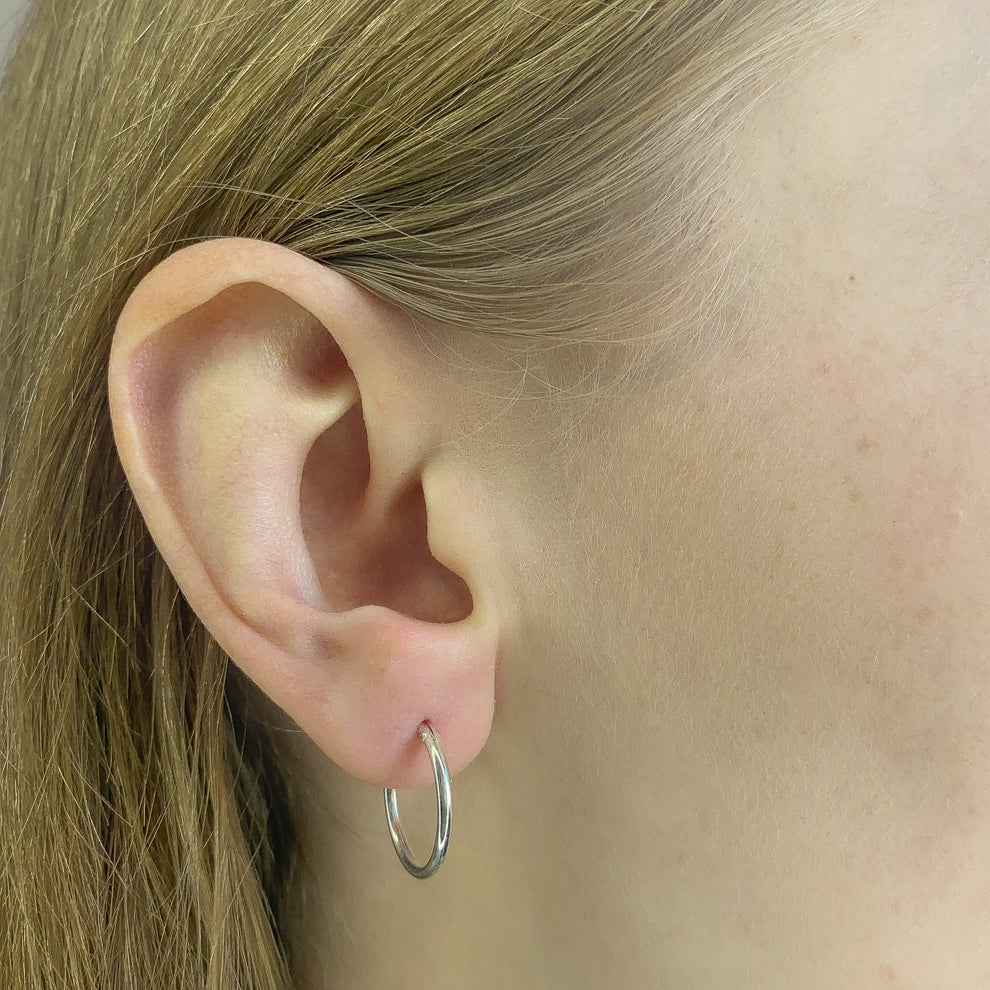 Sterling Silver 1 - 5 cm Hoops
