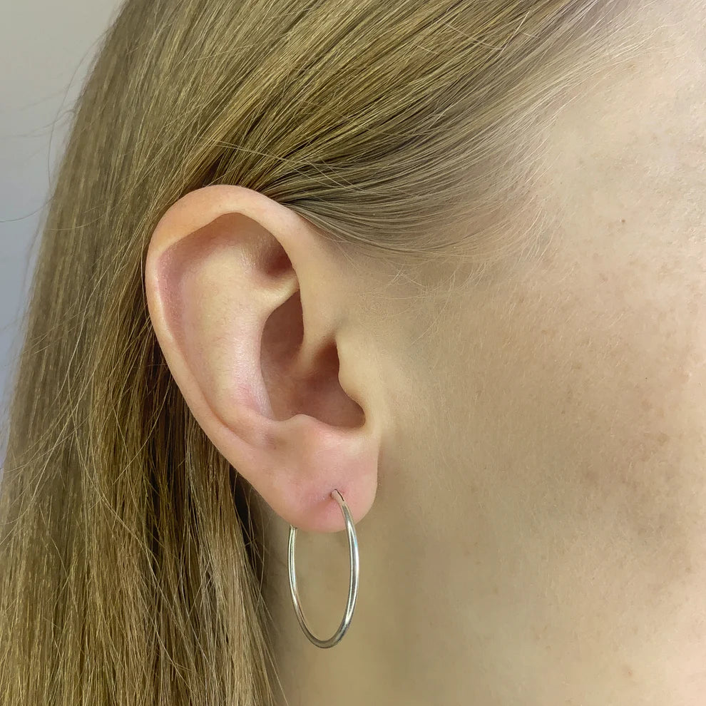 Sterling Silver 1 - 5 cm Hoops