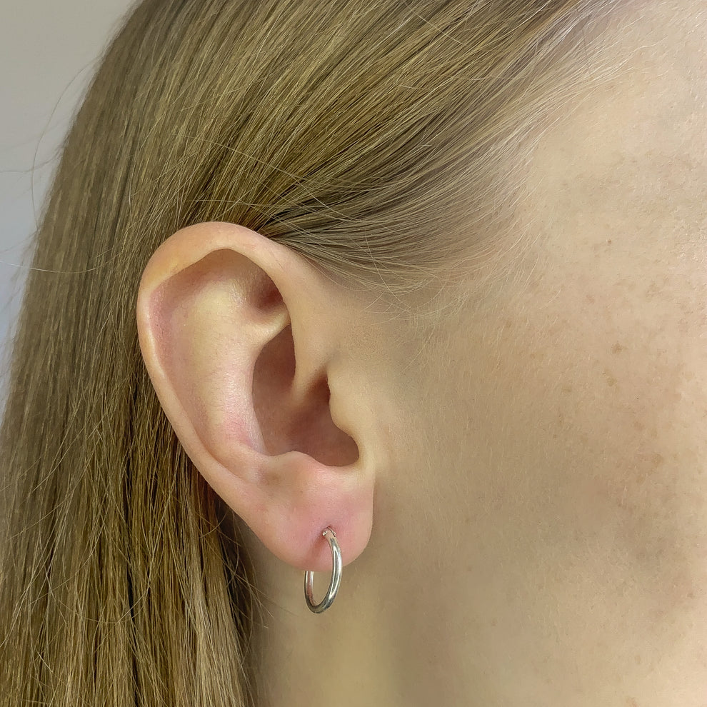 Sterling Silver 1 - 5 cm Hoops