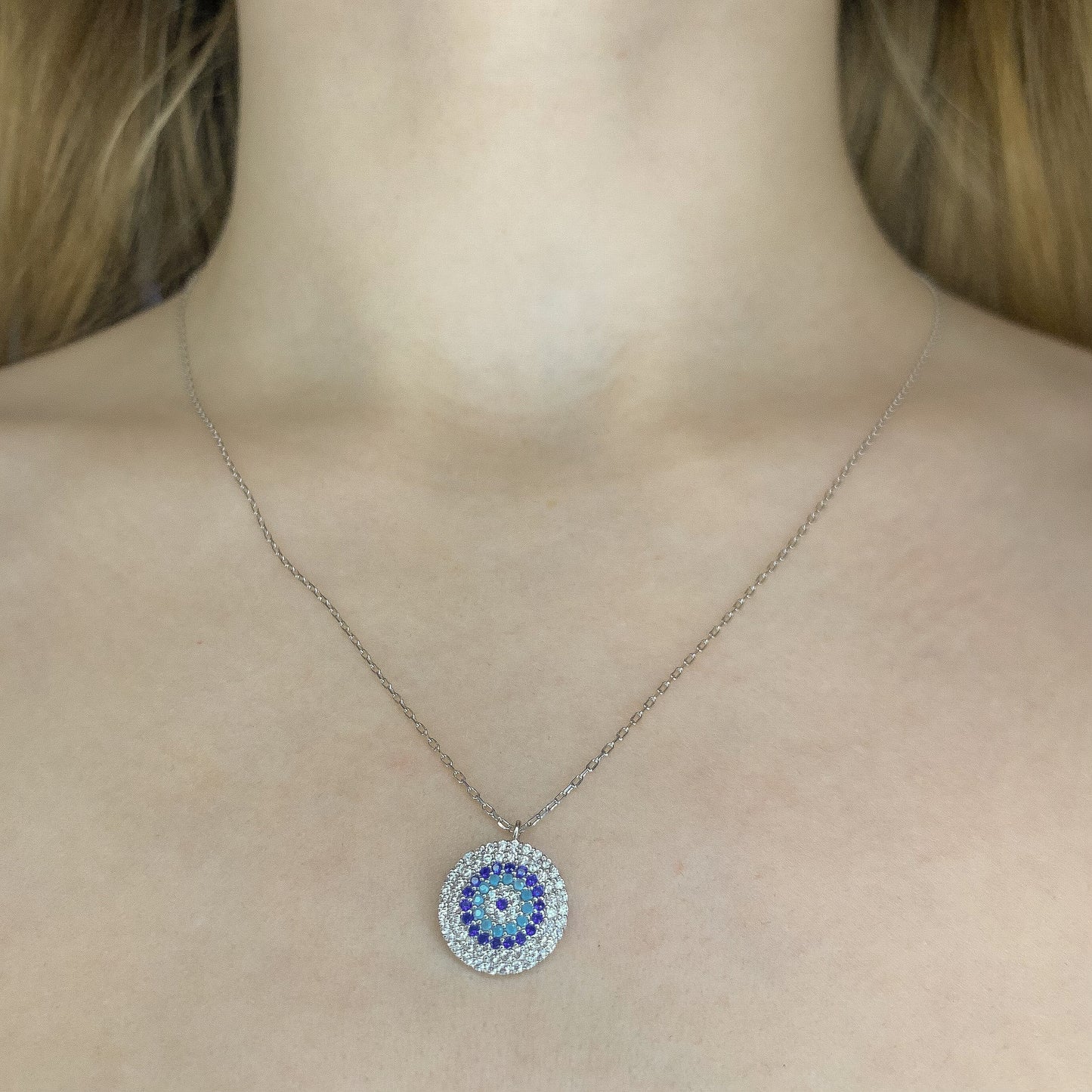 Sterling Silver Evil Eye Necklace