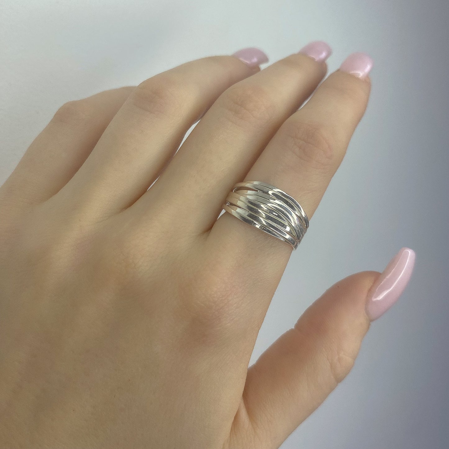 Sterling Silver Wide Line Ring
