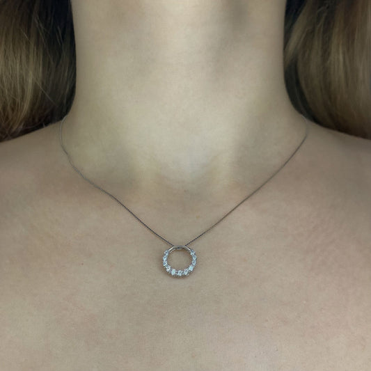 Collar circular de plata de ley