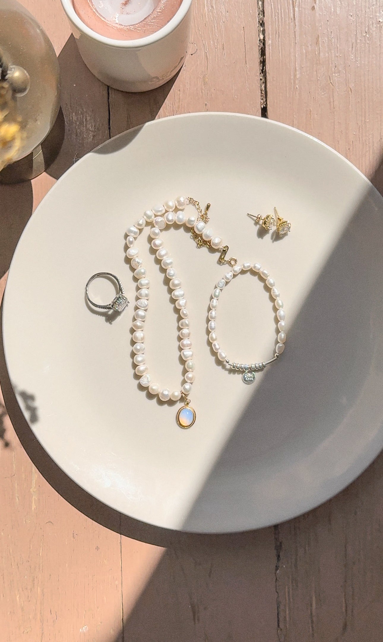 Sterling Silver Pearl Bracelet "Good Luck"