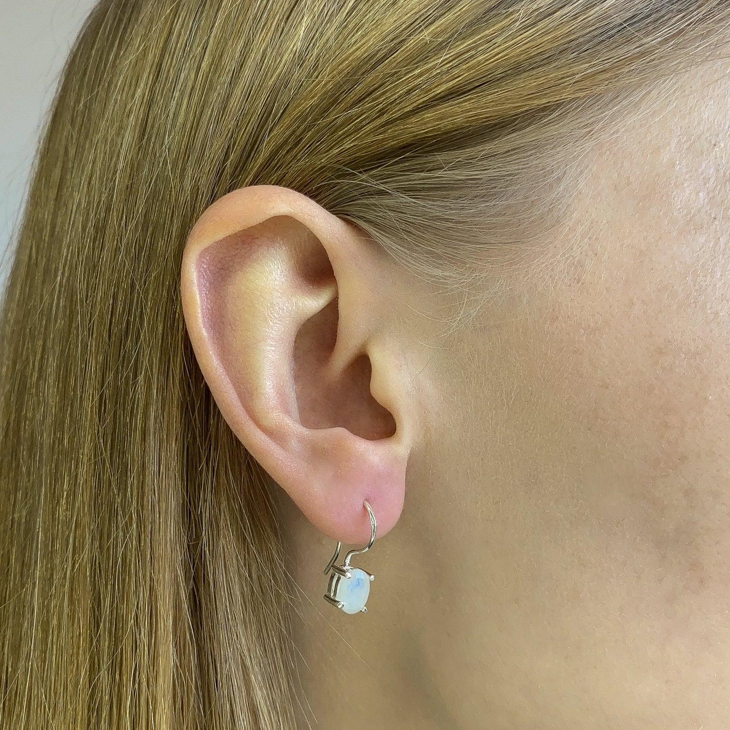 Sterling Silver Moonstone Drop Earrings