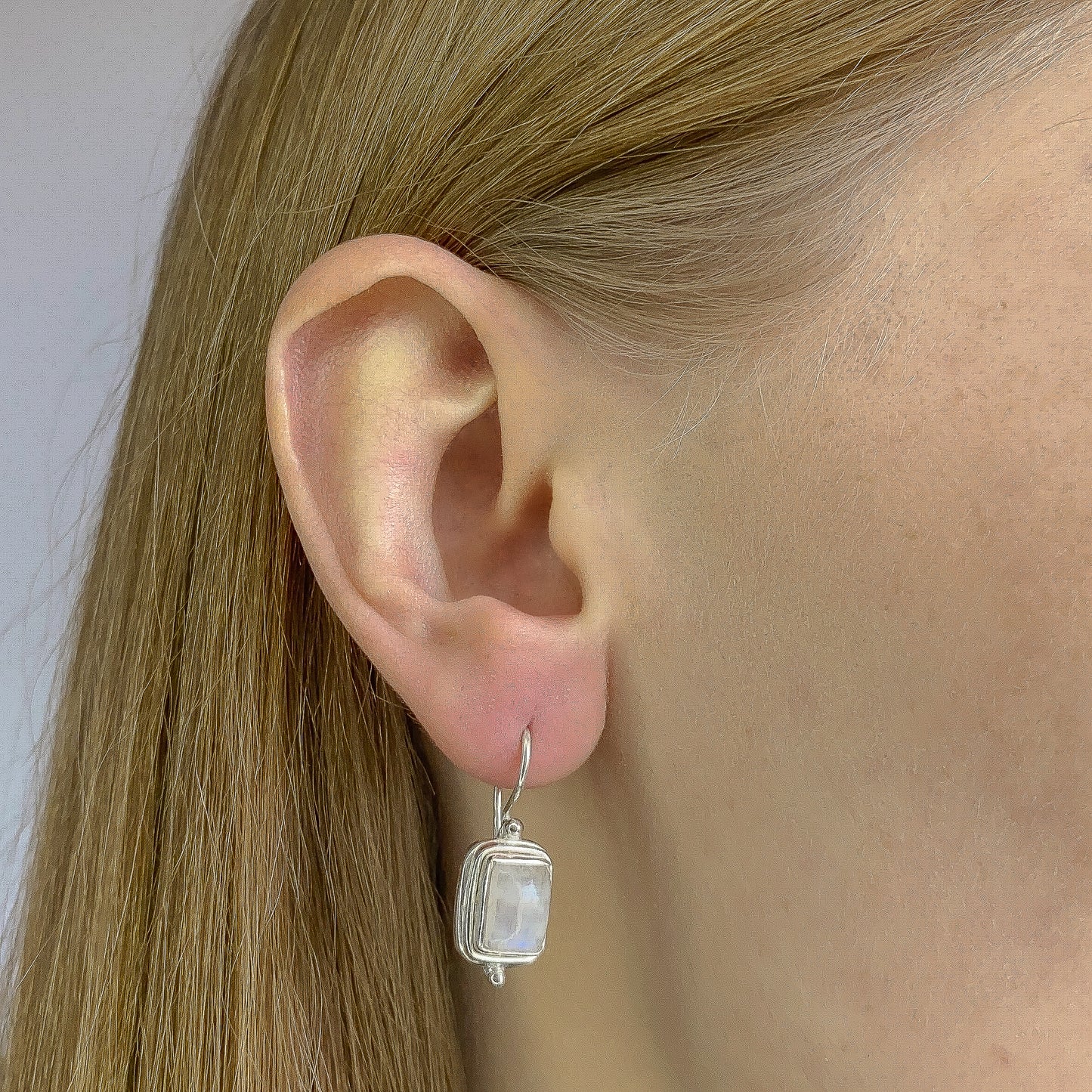 Sterling Silver Moonstone Drop Earrings