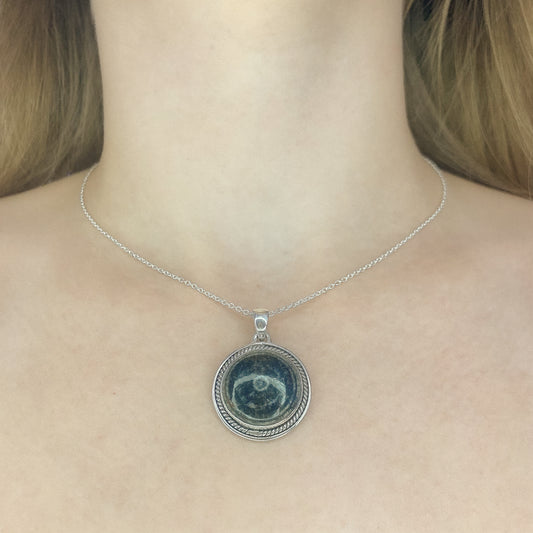 Sterling Silver Orthoceras Pendant Necklace