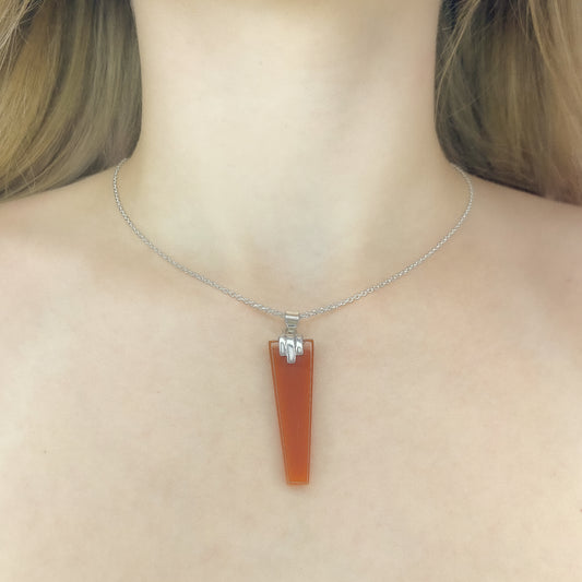 Sterling Silver Carnelian Pendant Necklace