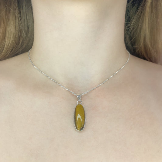 Sterling Silver Tiger Eye Pendant Necklace