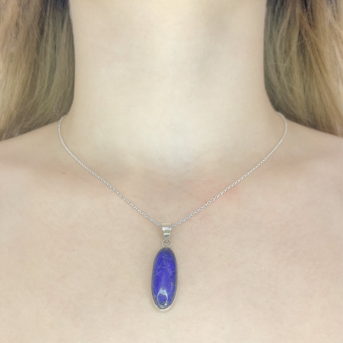 Sterling Silver Lazurite Pendant Necklace