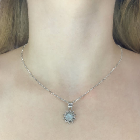 Sterling Silver Moonstone Pendant Necklace