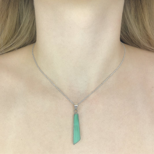 Sterling Silver Malachite Pendant Necklace