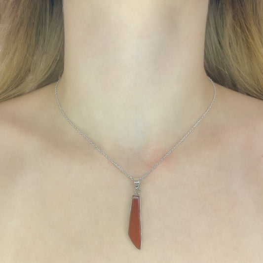 Sterling Silver Carnelian Pendant Necklace