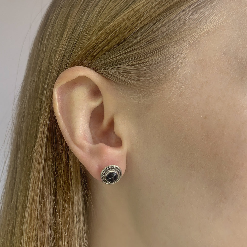 Black Onyx Stud Earrings