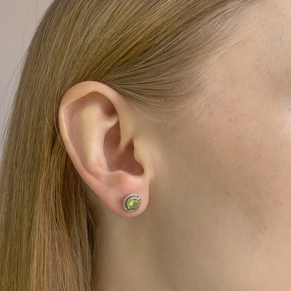 Peridot Stud Earrings
