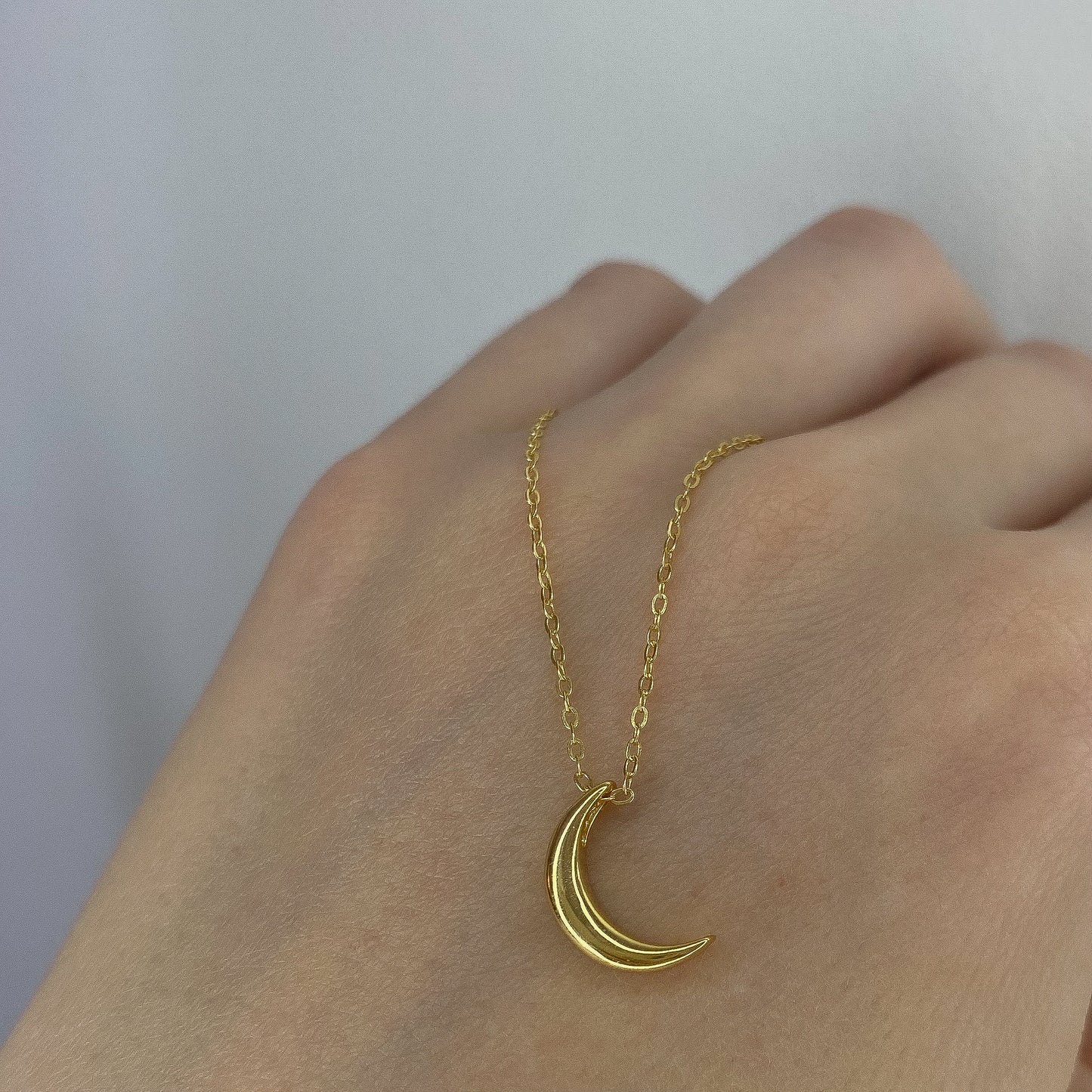 Sterling Silver Moon Necklace