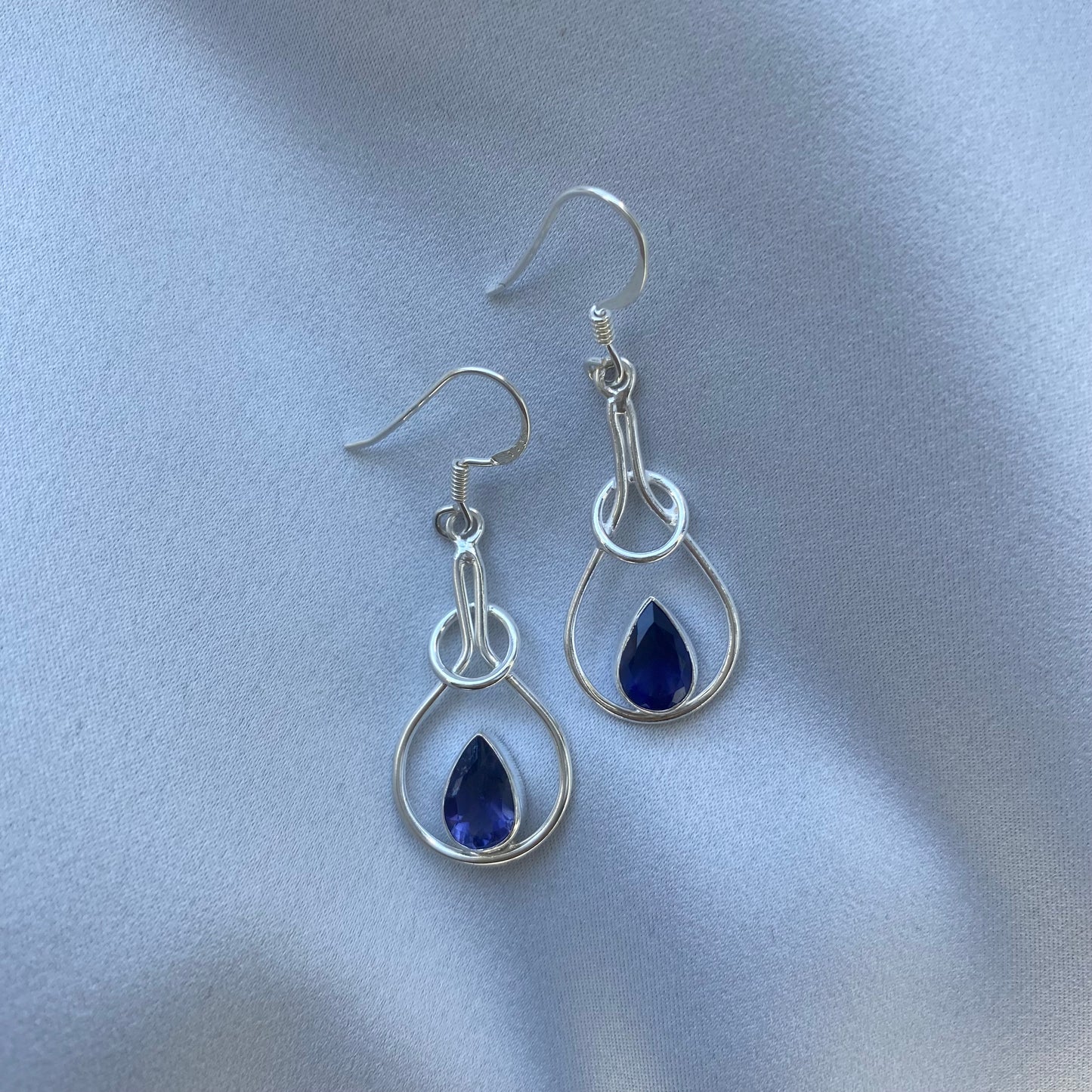 Sterling Silver Iolite Drop Earrings