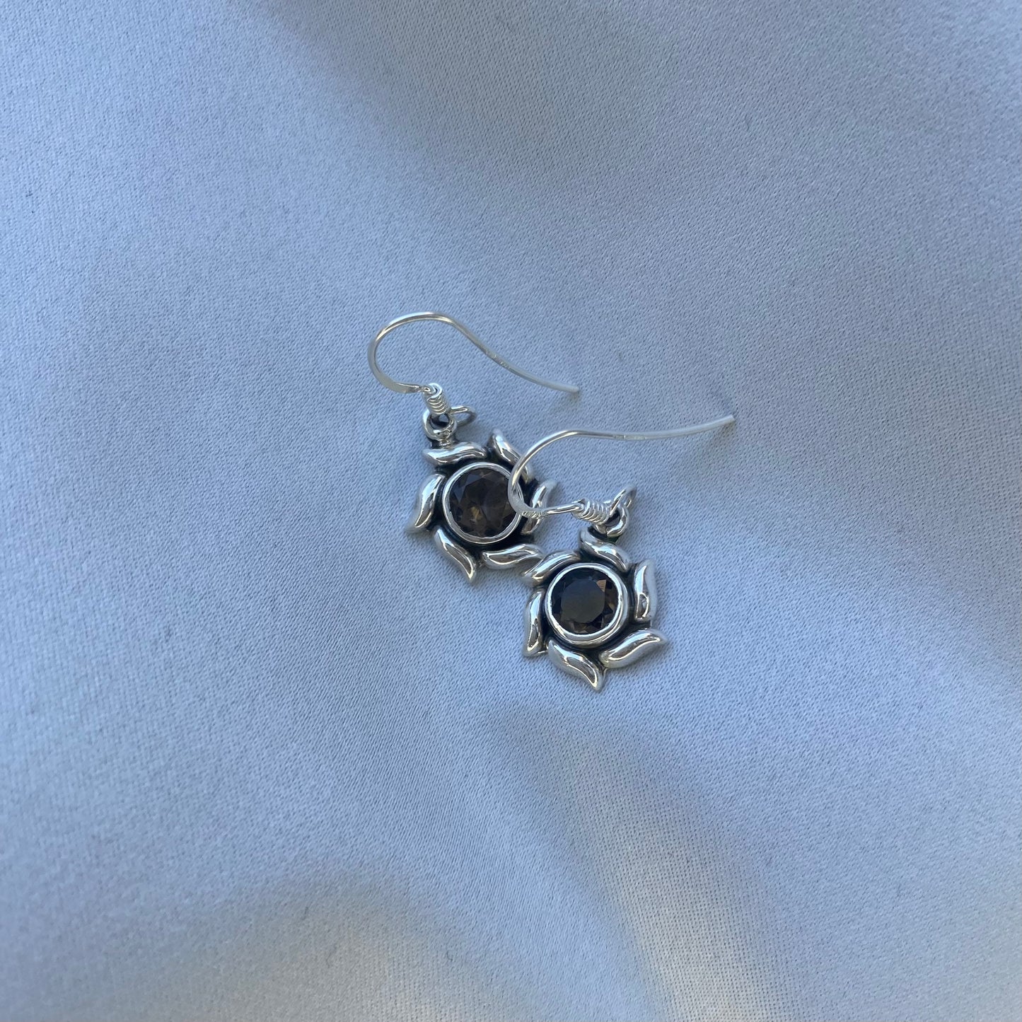 Sterling Silver Smoky Quartz Drop Earrings