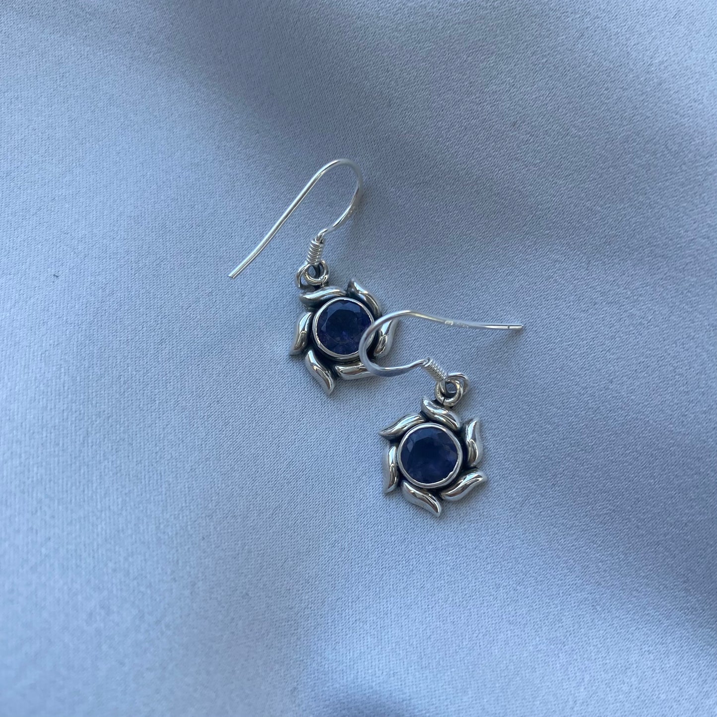 Sterling Silver Iolite Drop Earrings