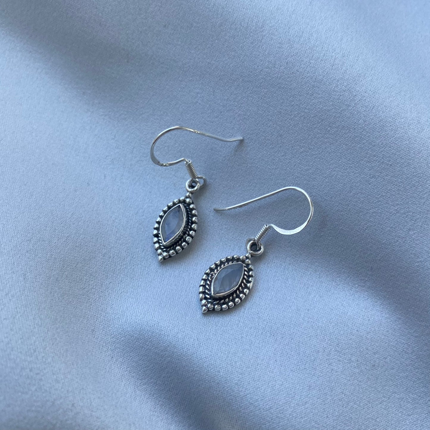 Sterling Silver Moonstone Drop Earrings